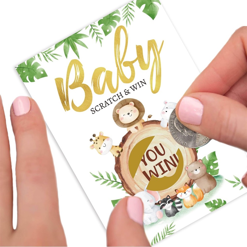 24 baby scratch and win cards for babyshower